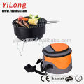 Charcoal BBQ grill with cooler bag